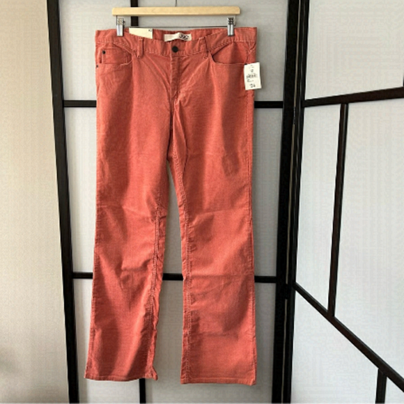 NWT Joe Fresh Salmon color Corduroy Low Rise Wide Leg Bootcut. Perfect for Fall - Picture 1 of 14